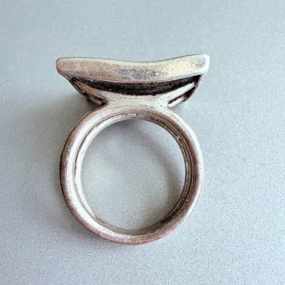 Silpada Artisan Square Modernist Hammered Sterling Silver 925 Retired Ring - Picture 5 of 12